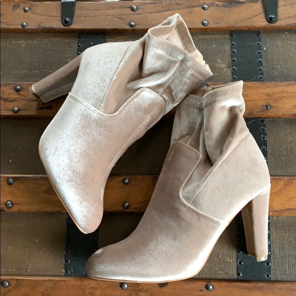 Velour Ankle Bootie